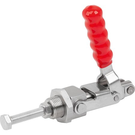 KIPP Push-Pull Clamp Std, Wout Mounting Bracket, F2=2000, Stainless Steel Bright, Comp:Plastic Comp:Red K1547.12000